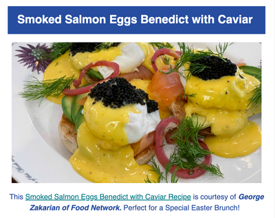 Smoked Salmon Eggs Benedict with Caviar