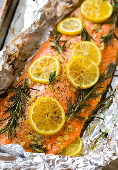 Baked Salmon with Lemon and Rosemary